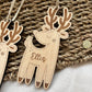 Personalised Reindeer Wooden Bauble