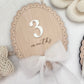 Scallop Wooden Monthly Milestone Markers Set with Chiffon Bow- Baby Gift