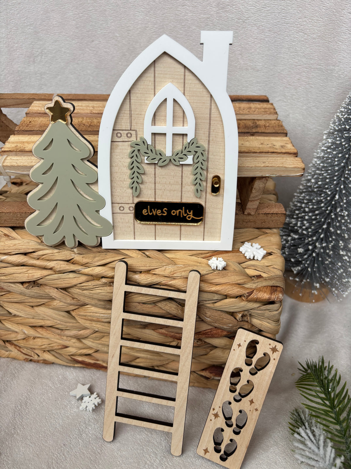 Personalised Magic Elf Door Christmas Shelf Sitter