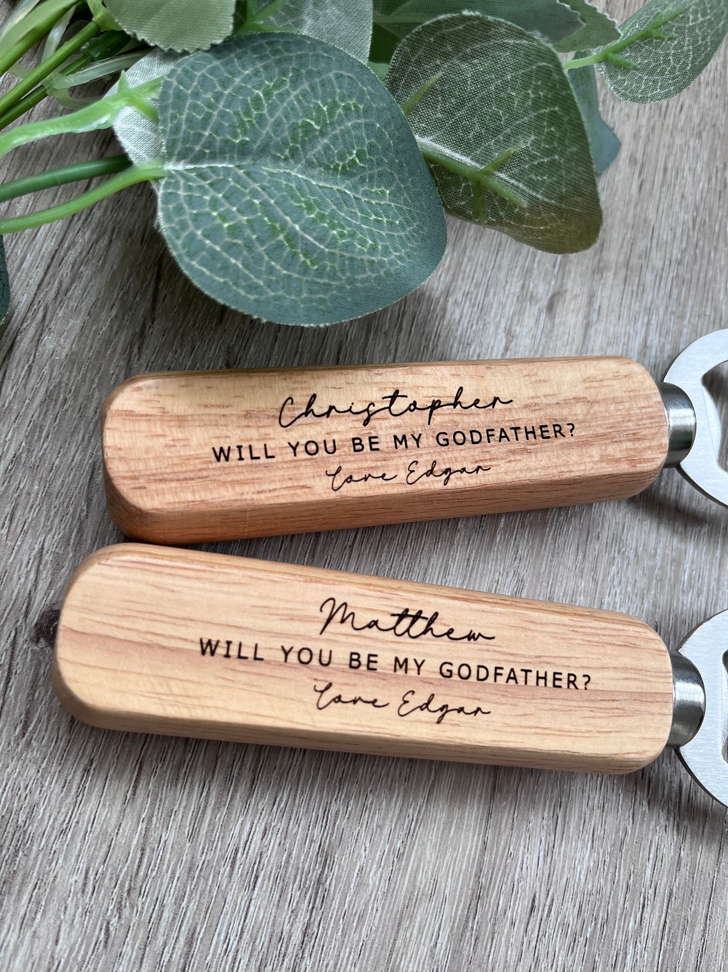 Personalised Godparent Proposal Gift Engraved  Bottle opener