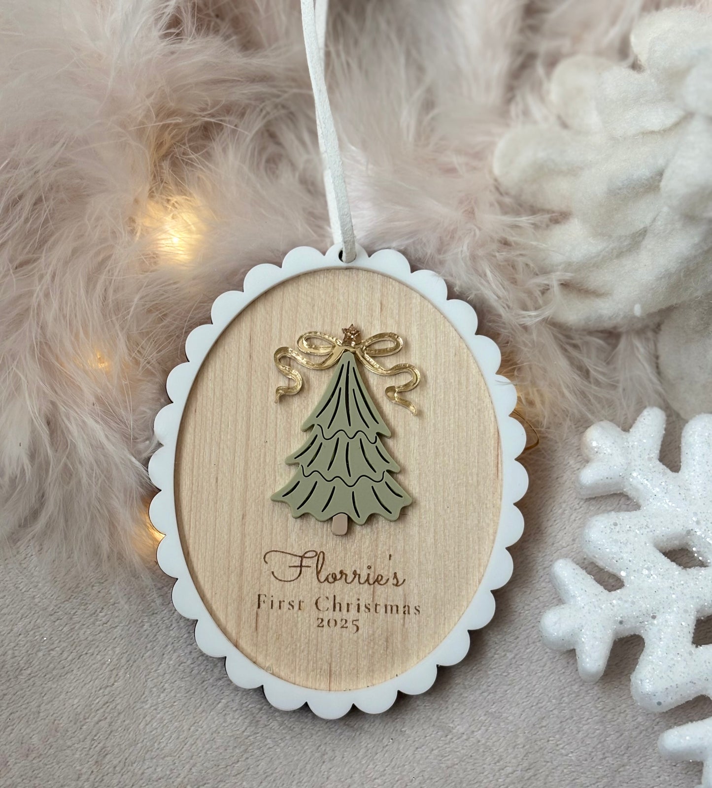First Christmas Photo Plaque & Bauble - Christmas Tree