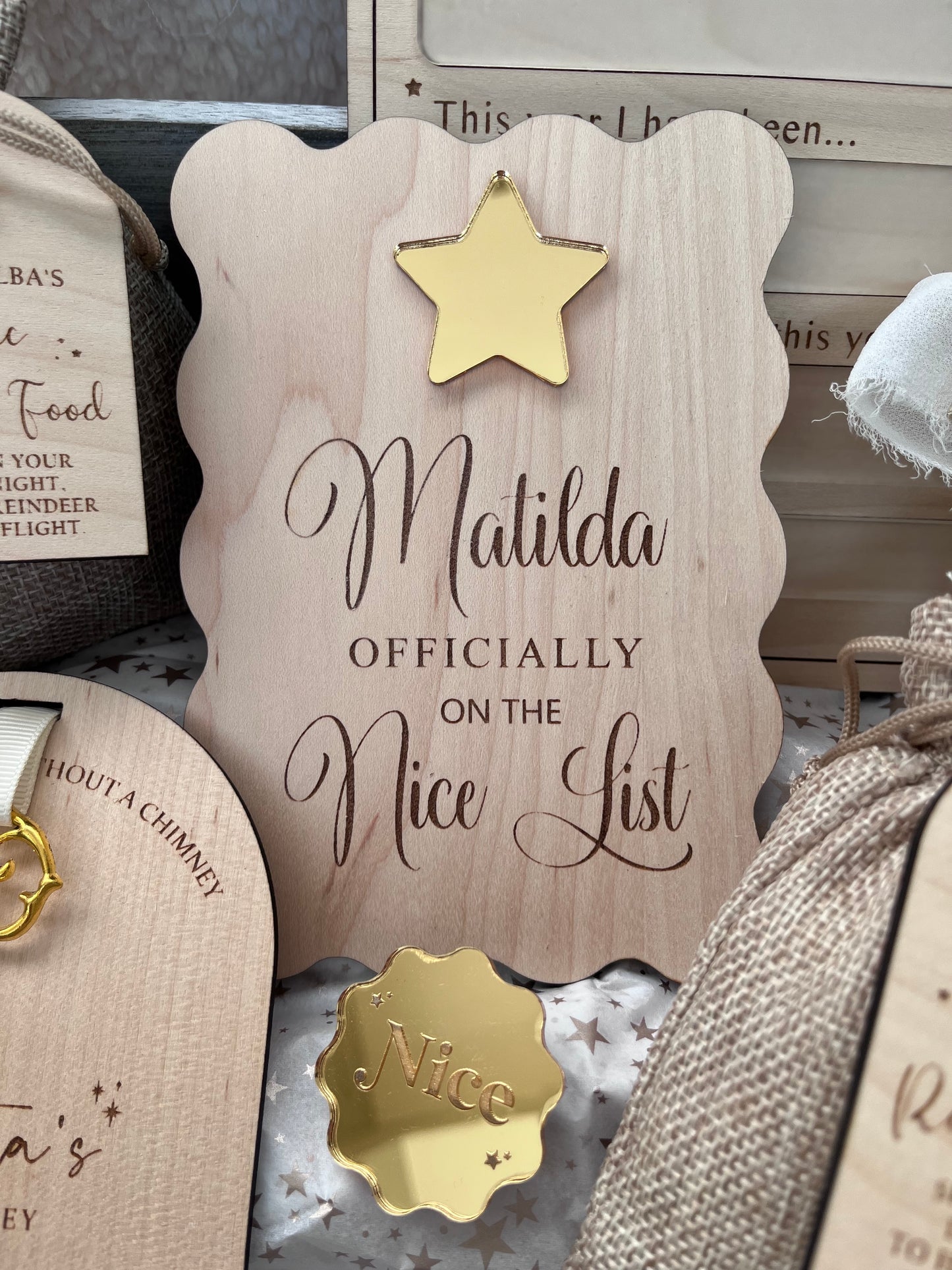 Nice List Star Personalised Plaque