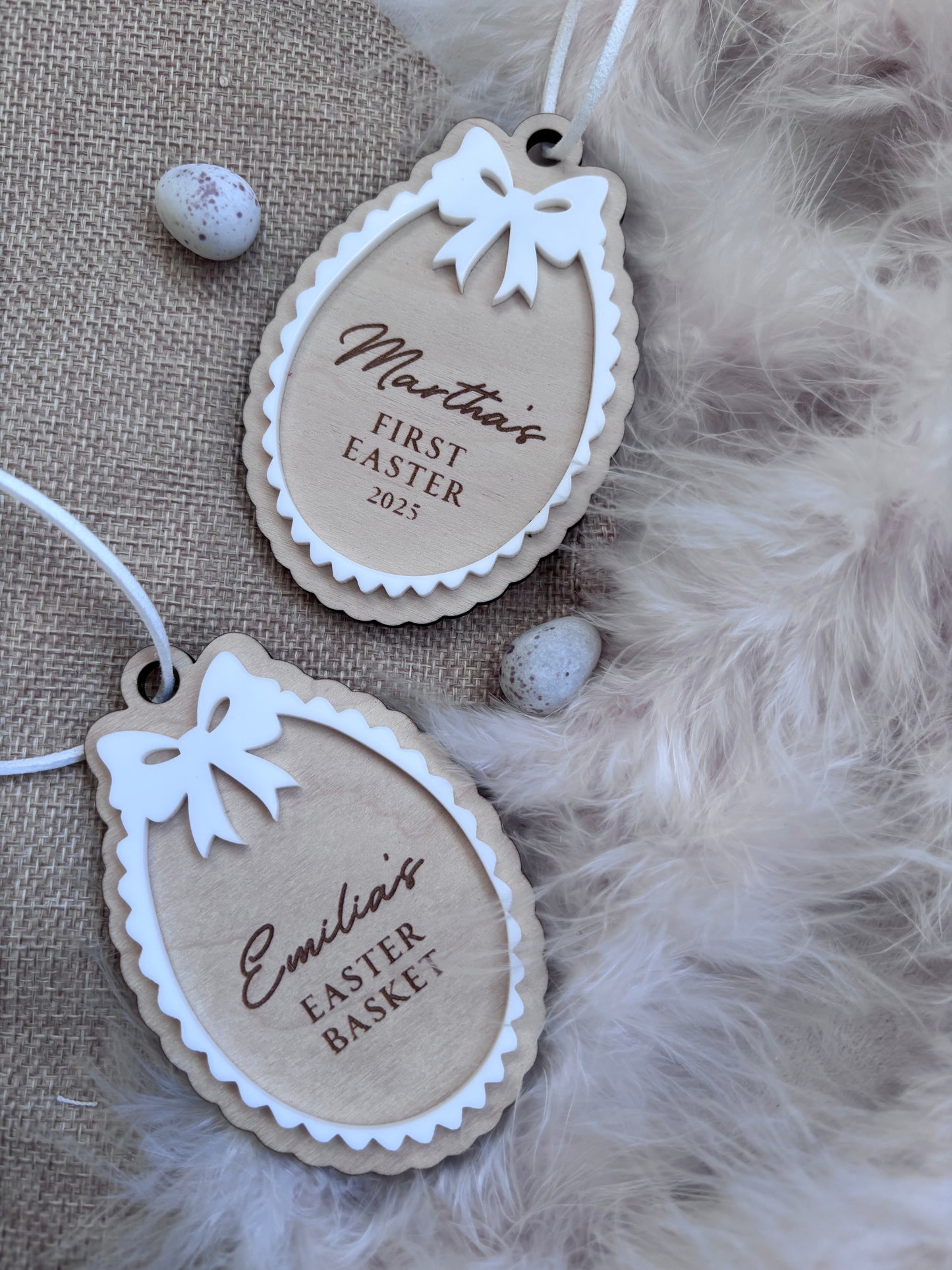 Personalised Easter Bow Basket Tag