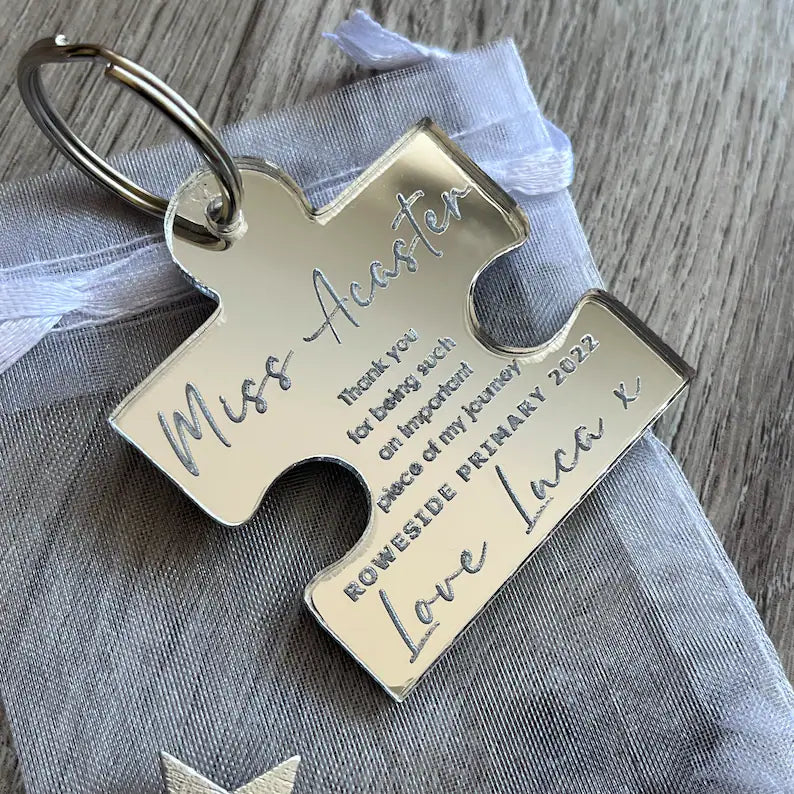 Personalised Teacher Puzzle Keyring