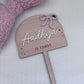 Personalised Wooden Arch Cake Topper - Bow