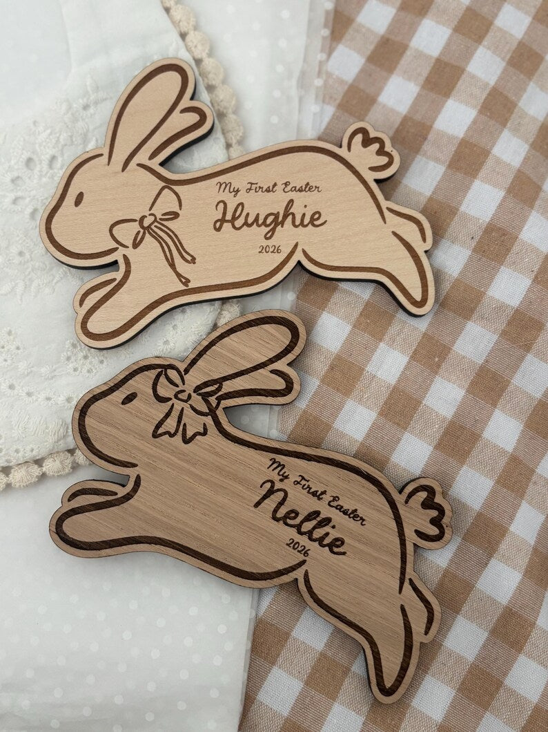 My First Easter Wooden Bunny Plaque