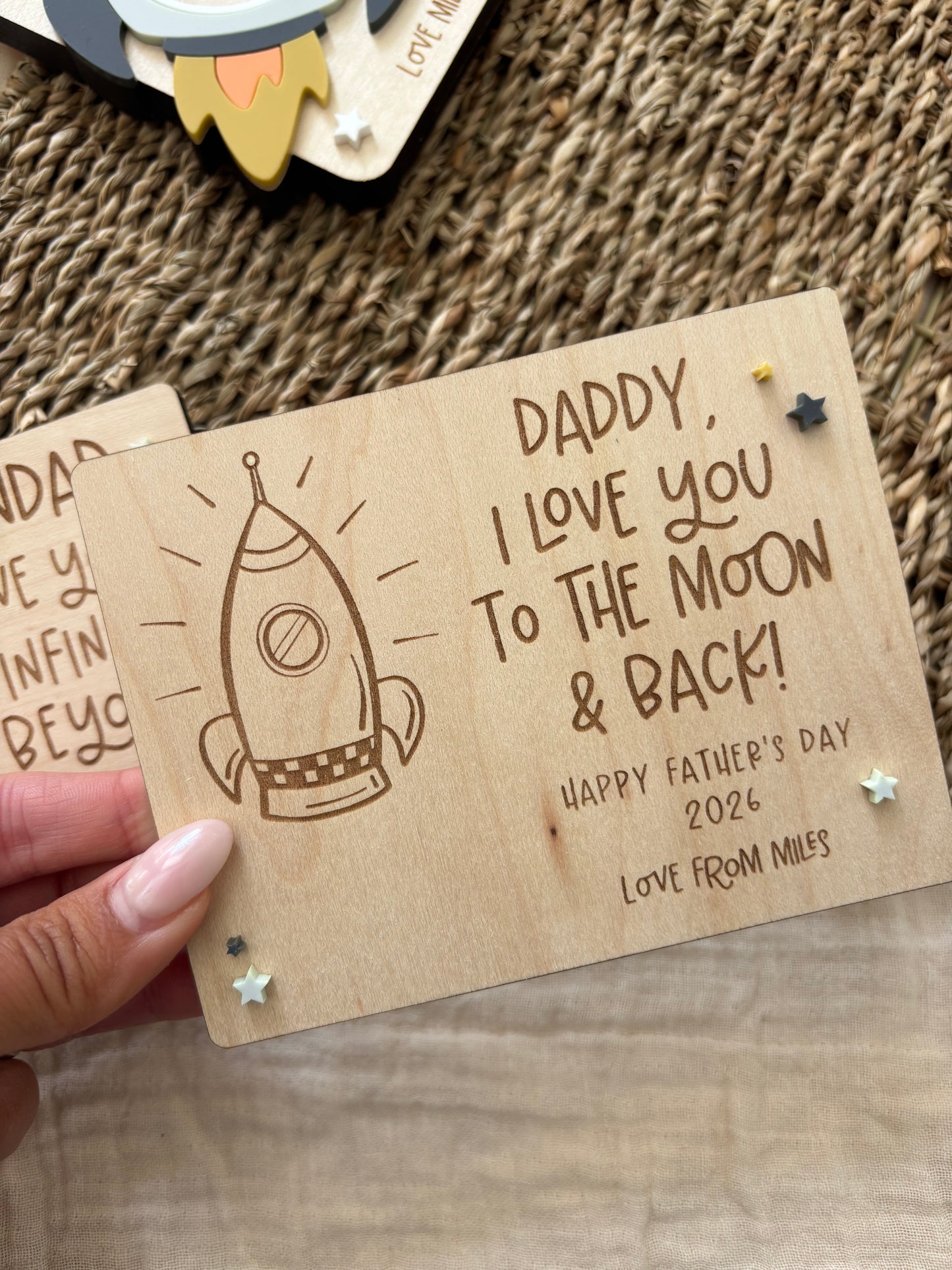 Father’s Day Love you to the Moon FingerPrint Magnet Gift