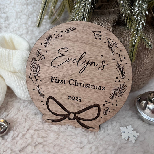 My First Christmas wreath plaque