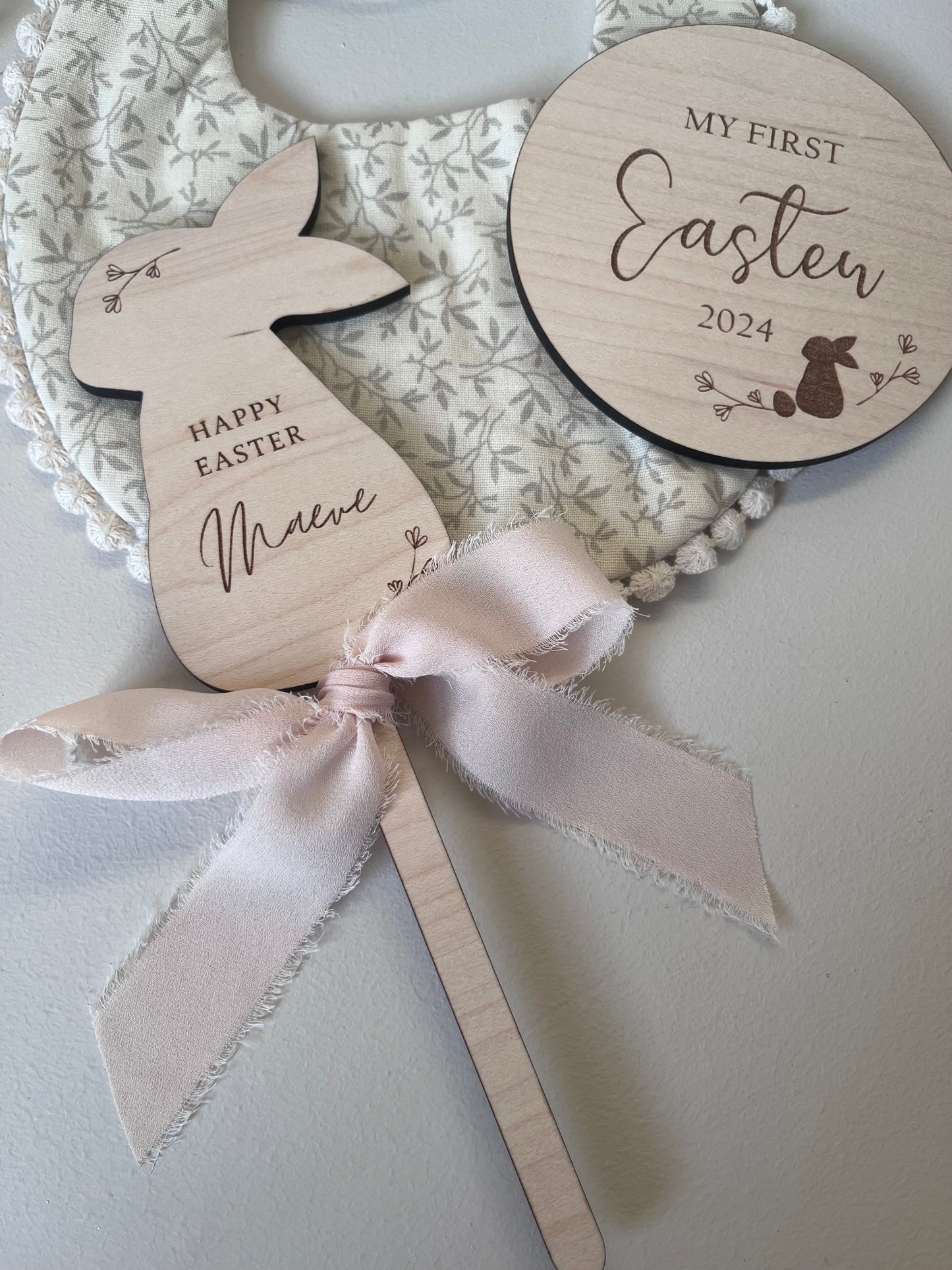 Easter Floral Bunny Wand