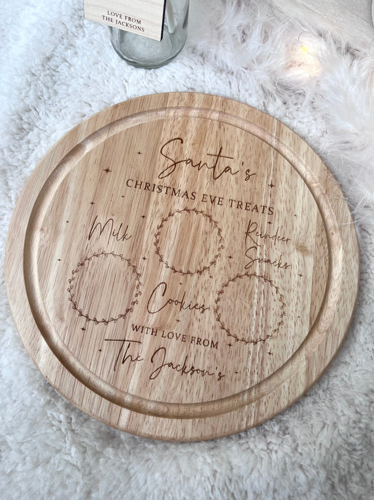 Personalised Christmas Eve Santa’s Treat Board Round