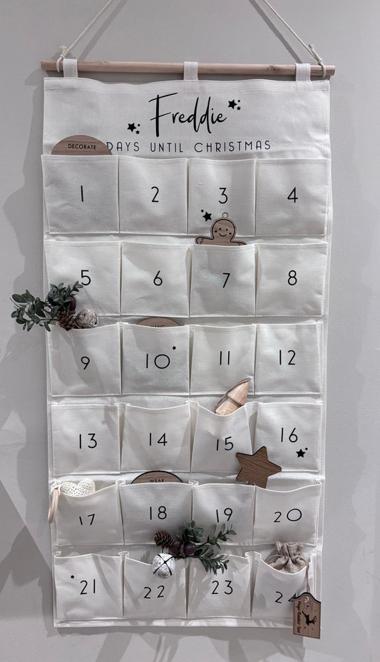 Personalised Fabric Advent Calendar - 24 Pockets