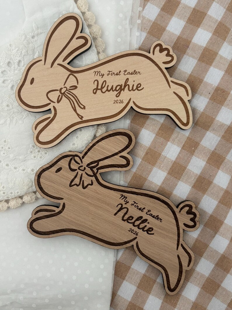 My First Easter Wooden Bunny Plaque