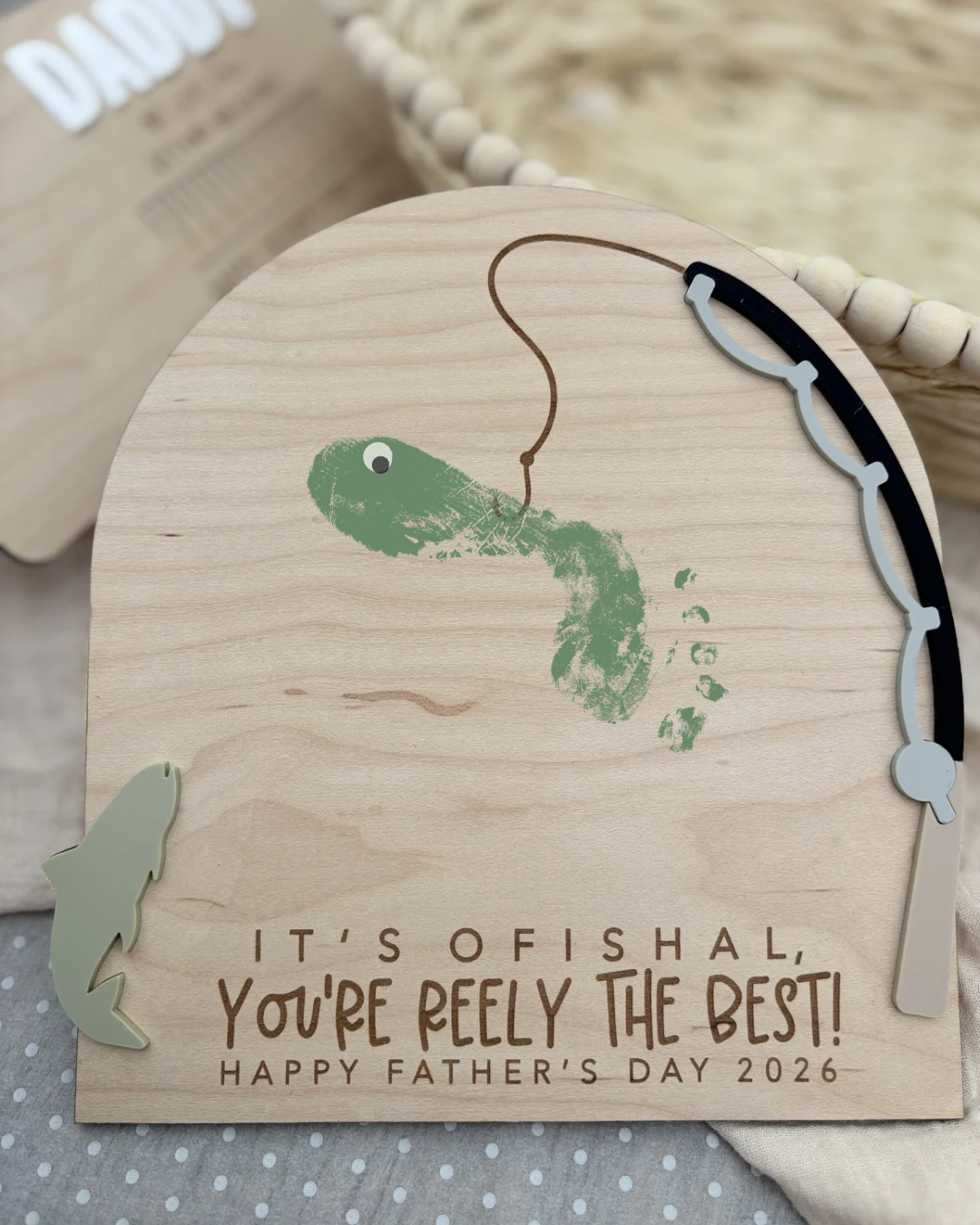 Father’s Day Fishing Theme - Handprint/Footprint Gift Plaque