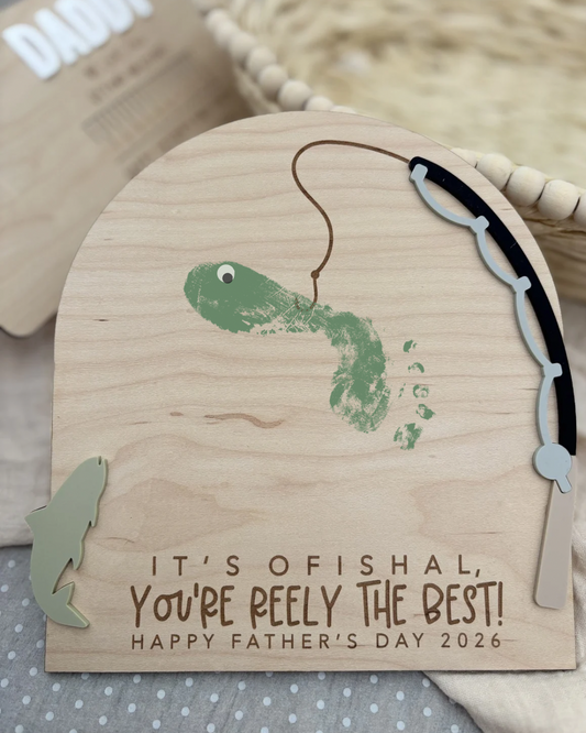 Father’s Day Fishing Theme - Handprint/Footprint Gift Plaque