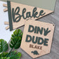 Dino Dude Personalised Plaque and Name Flag