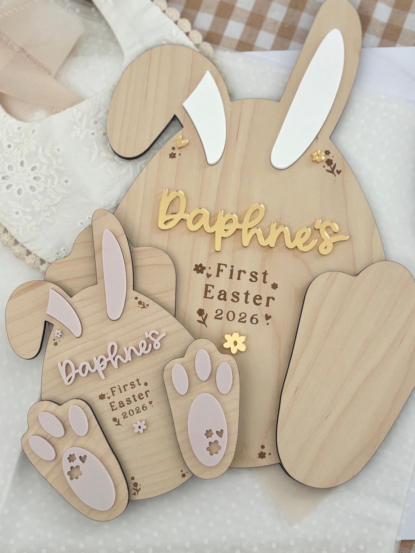 Easter Bunny Footprint Plaque