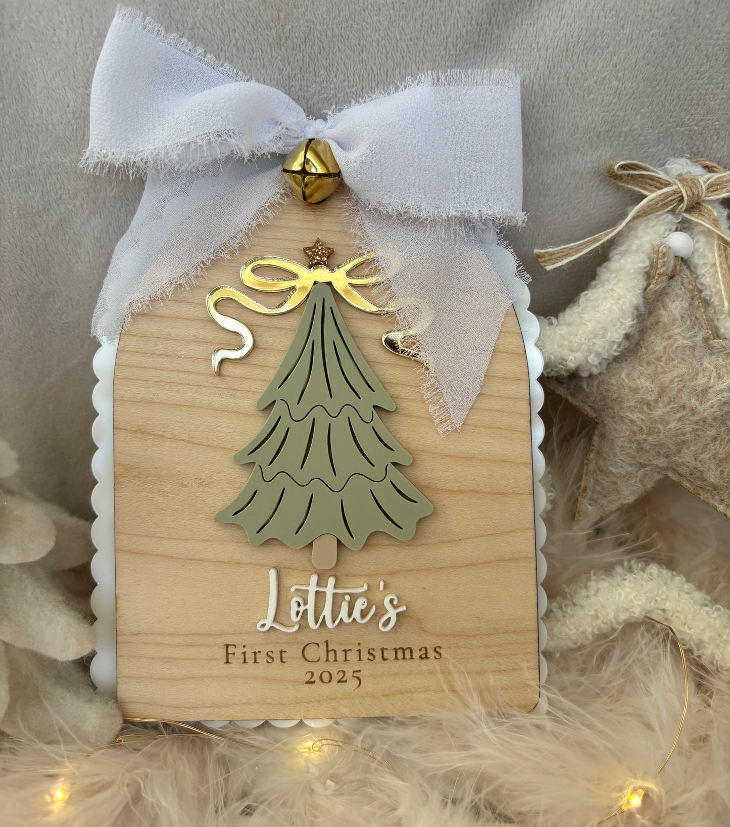 First Christmas Photo Plaque & Bauble - Christmas Tree