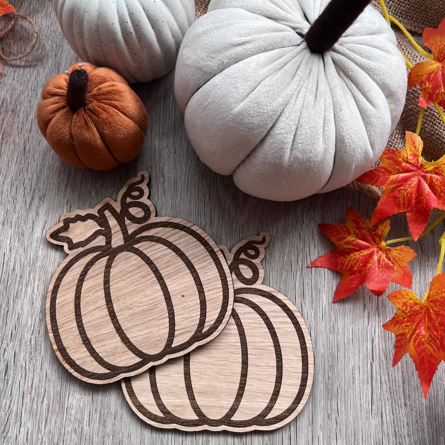 Wooden Pumpkin Coasters