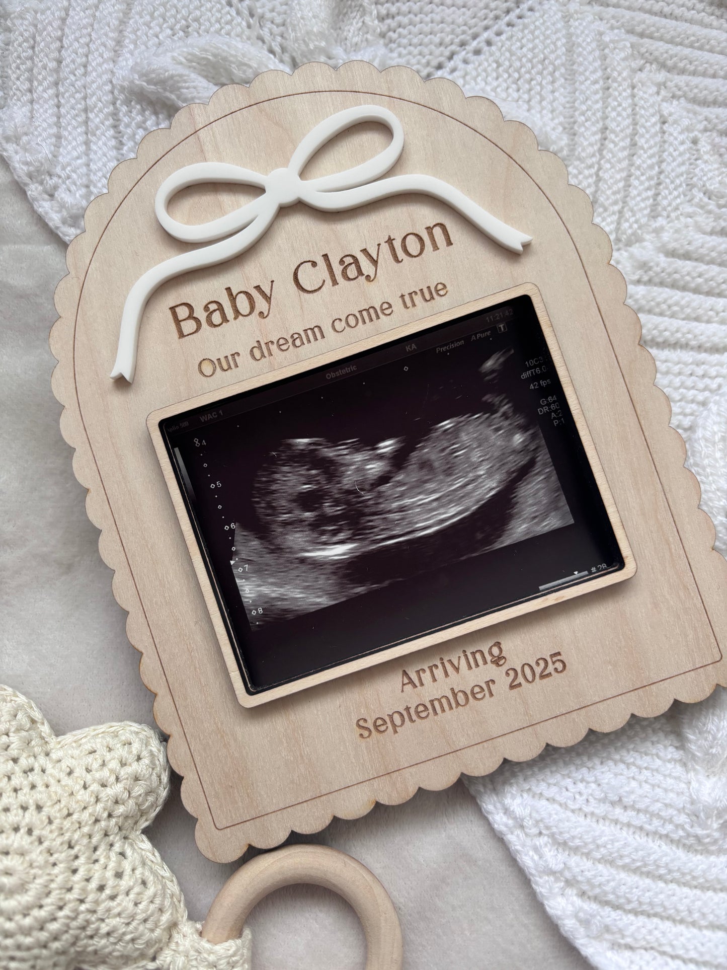 Personalised Pregancy Announcement Scan Holder Frame