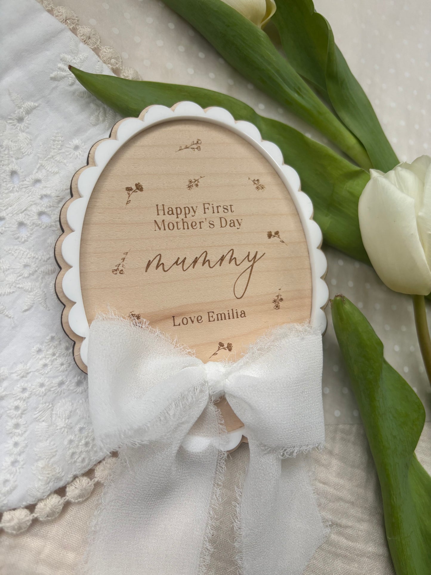 First Mother’s Day Personalised Plaque - Our 1st Mother’s Day Photo Prop Wooden Sign
