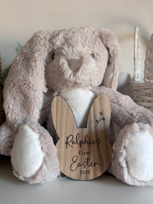 Easter Bunny Teddy & Plaque Set