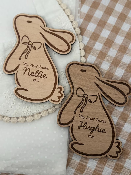 My First Easter Wooden Bunny Plaque