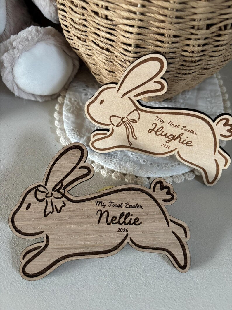My First Easter Wooden Bunny Plaque