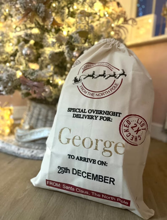 Personalised North Pole Shipping Sacks