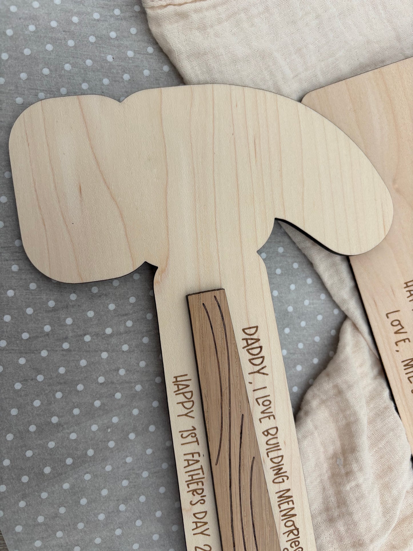 Father’s Day Footprint Hammer Plaque
