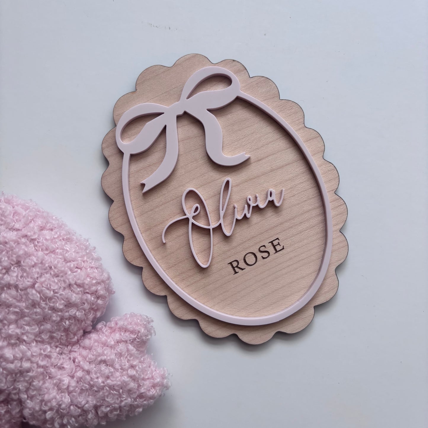 Bow Frame Name Announcement Plaque