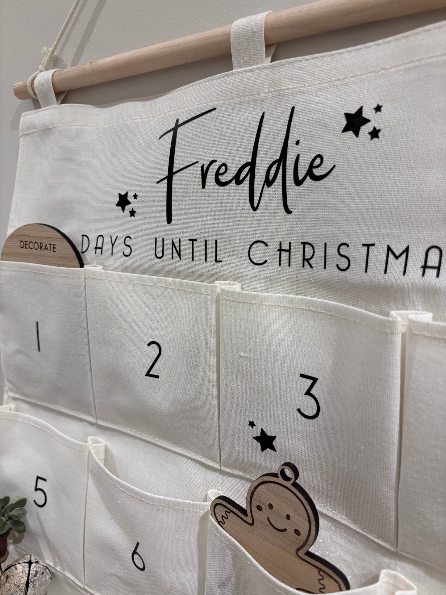 Personalised Fabric Advent Calendar - 24 Pockets