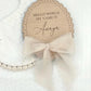 Hello World Baby Name Plaque with Chiffon Ribbon