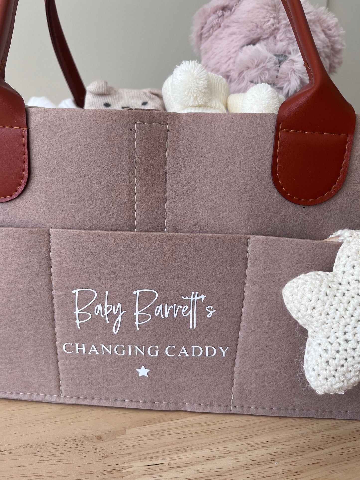 Personalised Changing Caddy - Beige