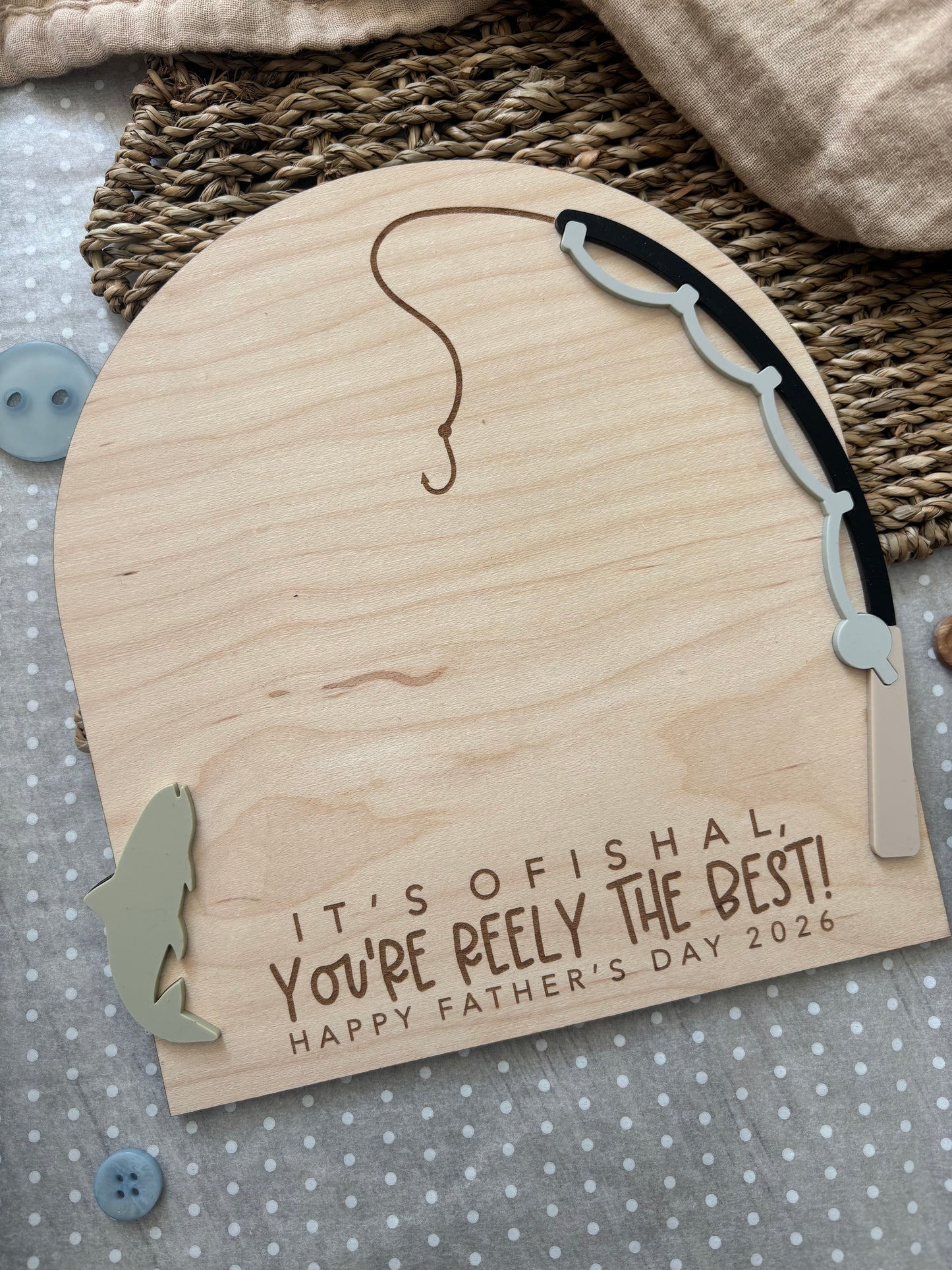 Father’s Day Fishing Theme - Handprint/Footprint Gift Plaque
