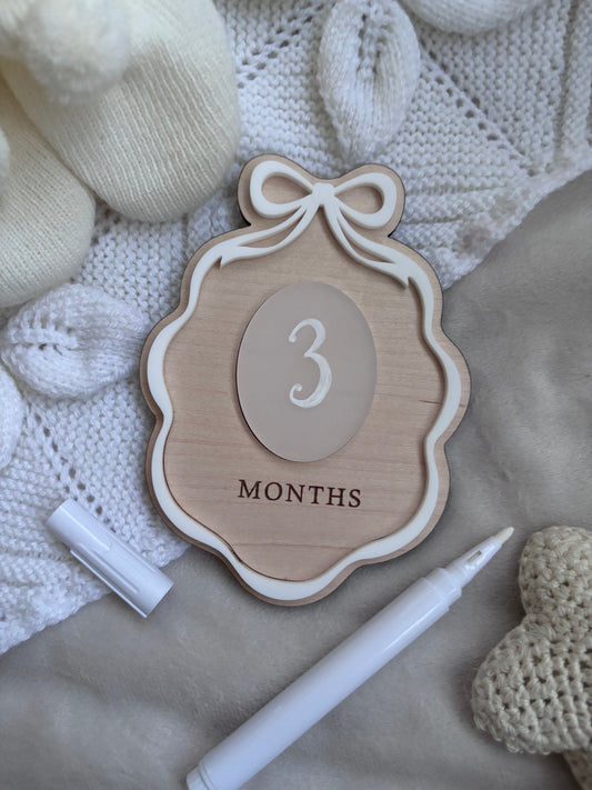 Bow Frame Monthly Milestone plaque