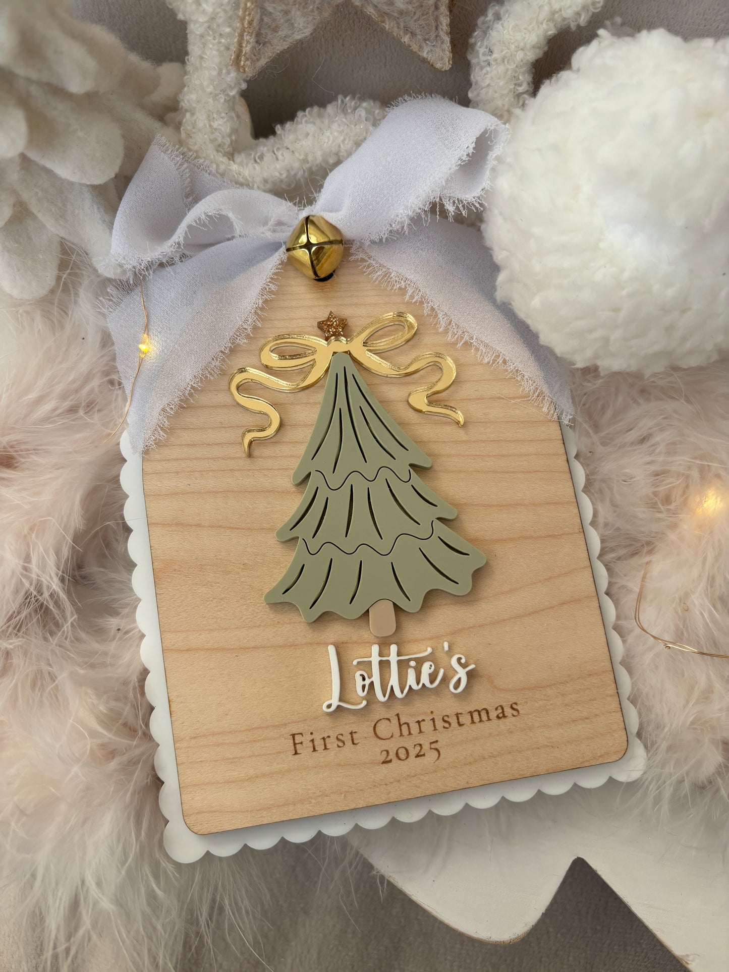 First Christmas Photo Plaque & Bauble - Christmas Tree
