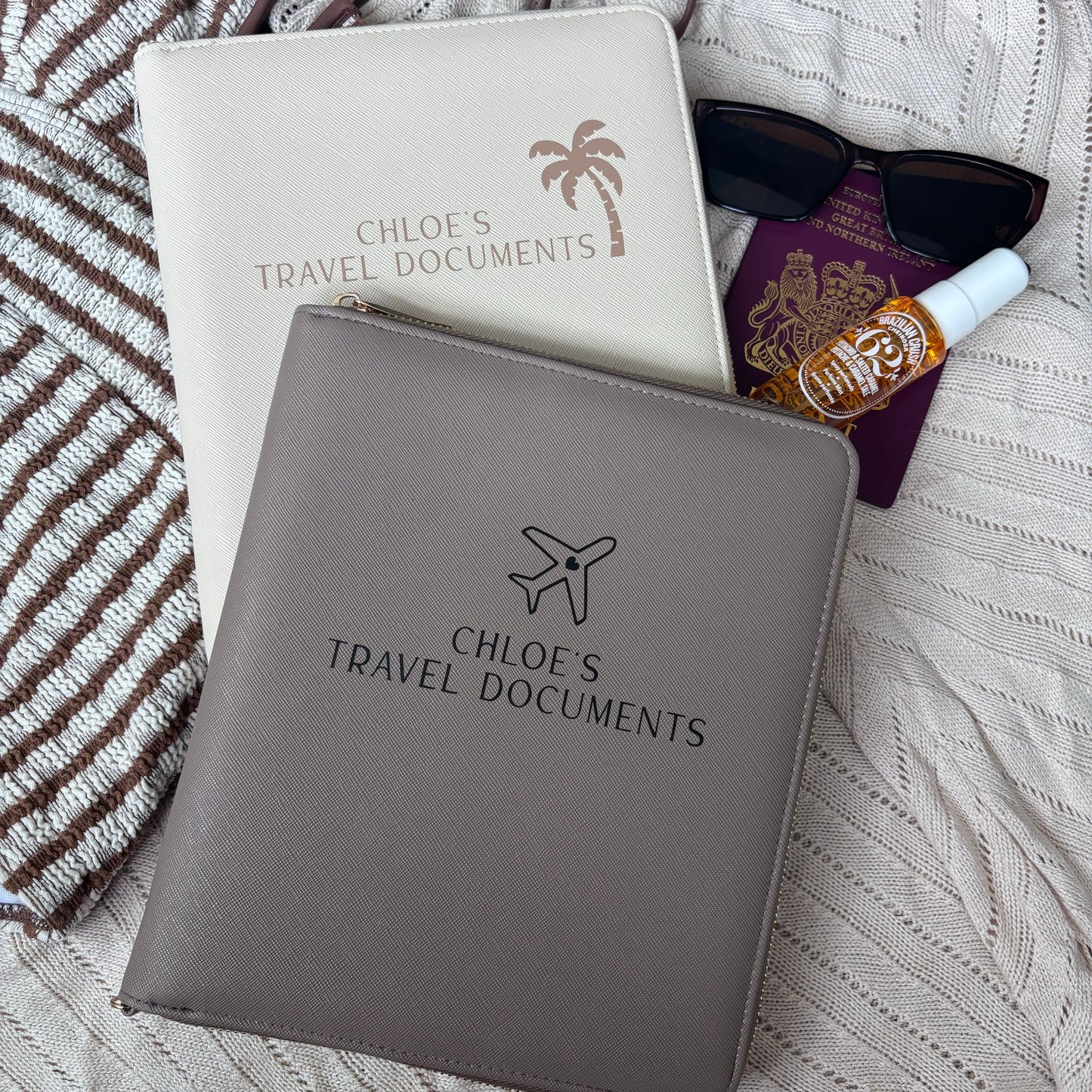 Luxury Personalised Travel Organiser - Palm Tree