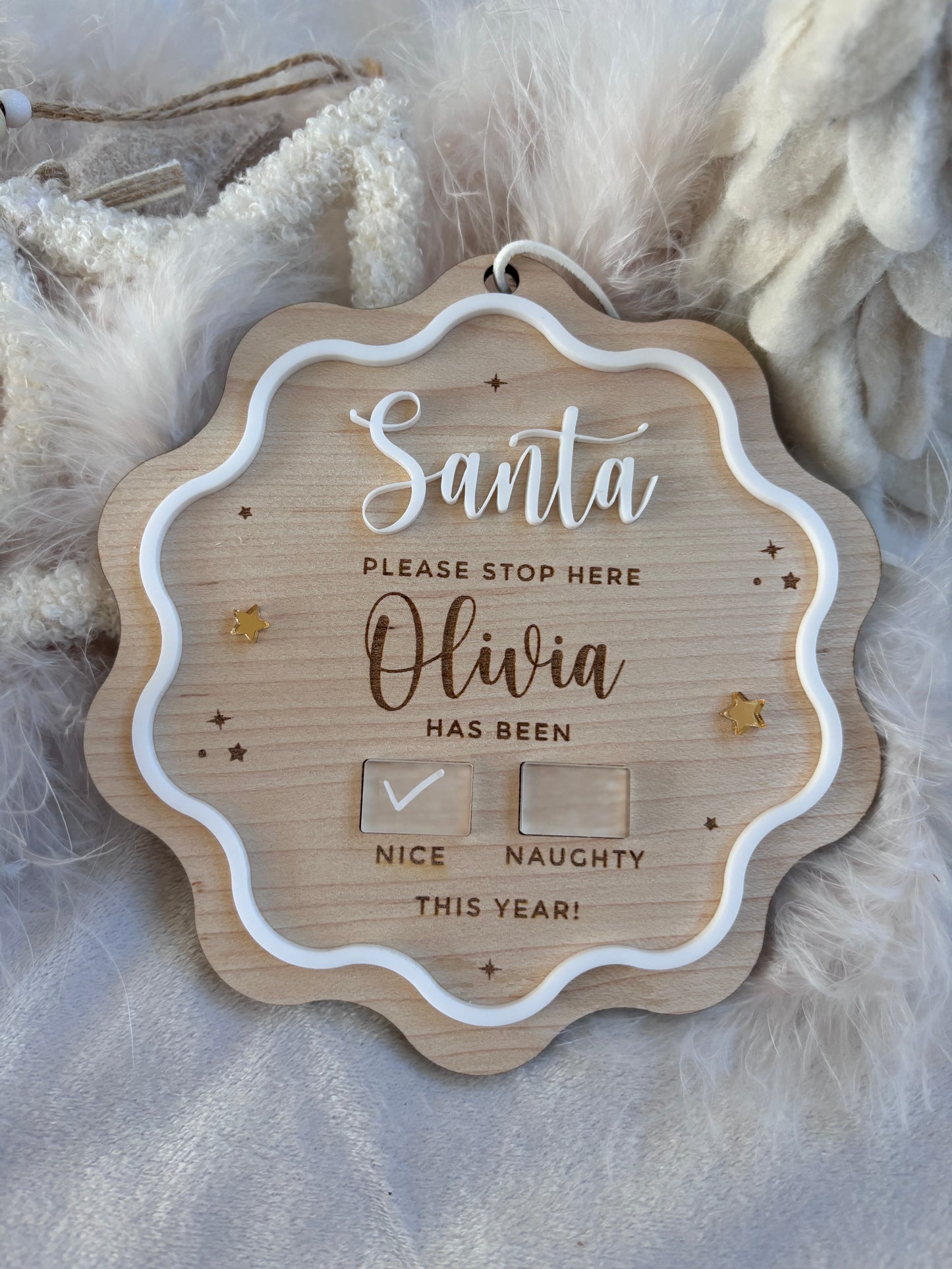 Santa Stop Here Personalised Plaque