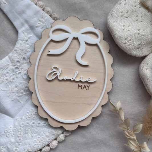 Bow Frame Name Announcement Plaque