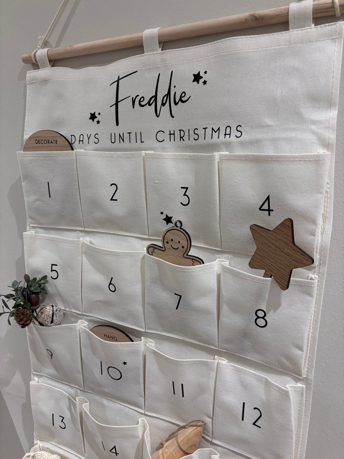 Personalised Fabric Advent Calendar - 24 Pockets
