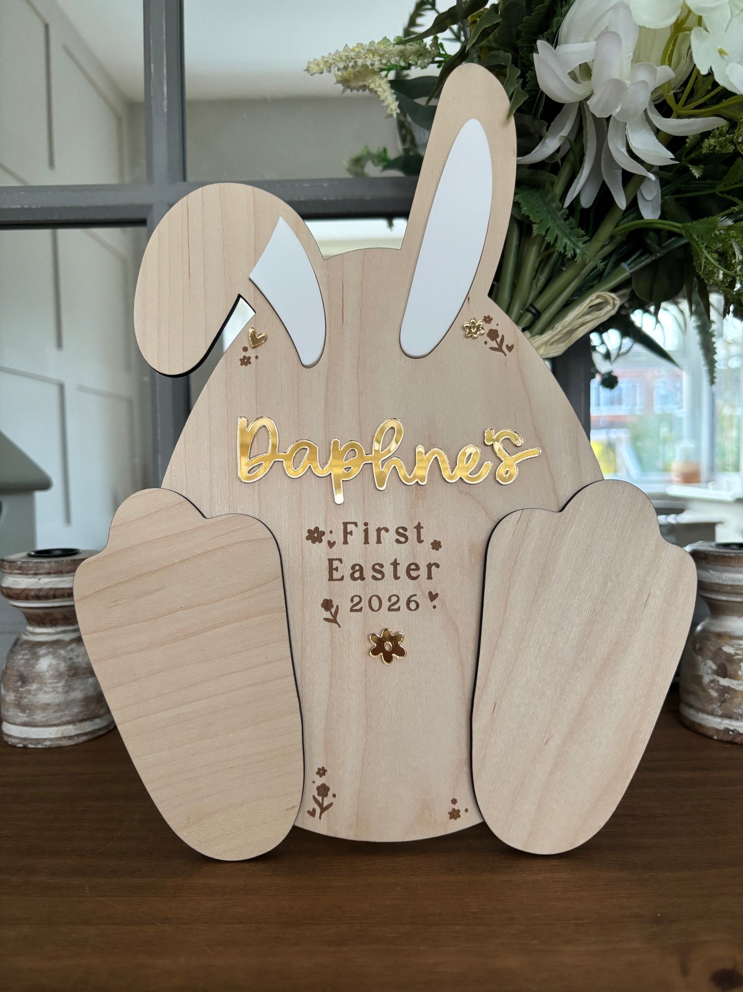Easter Bunny Footprint Plaque
