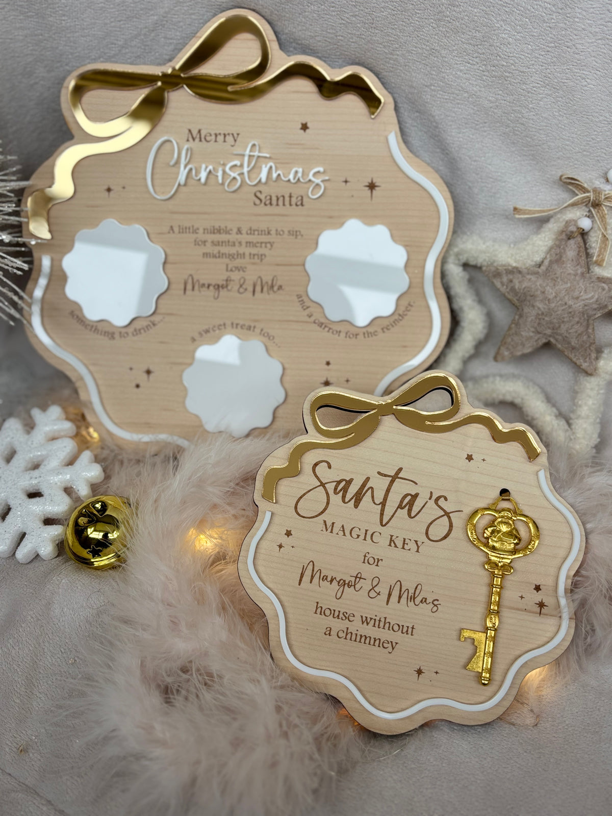 Santa’s Christmas Eve Treat Wavy Bow Board