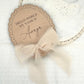 Hello World Baby Name Plaque with Chiffon Ribbon