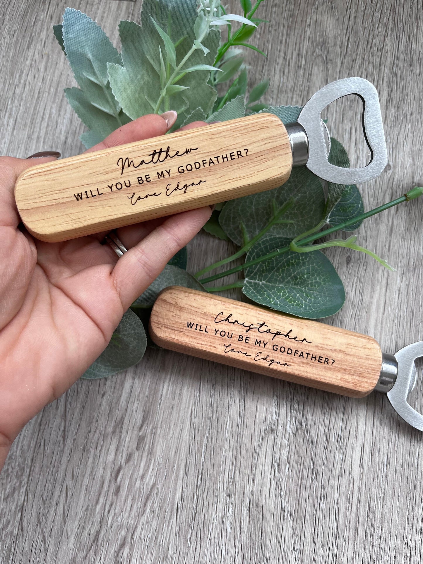 Personalised Godparent Proposal Gift Engraved  Bottle opener