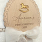 My First Christmas Personalised Plaque - Rocking Horse