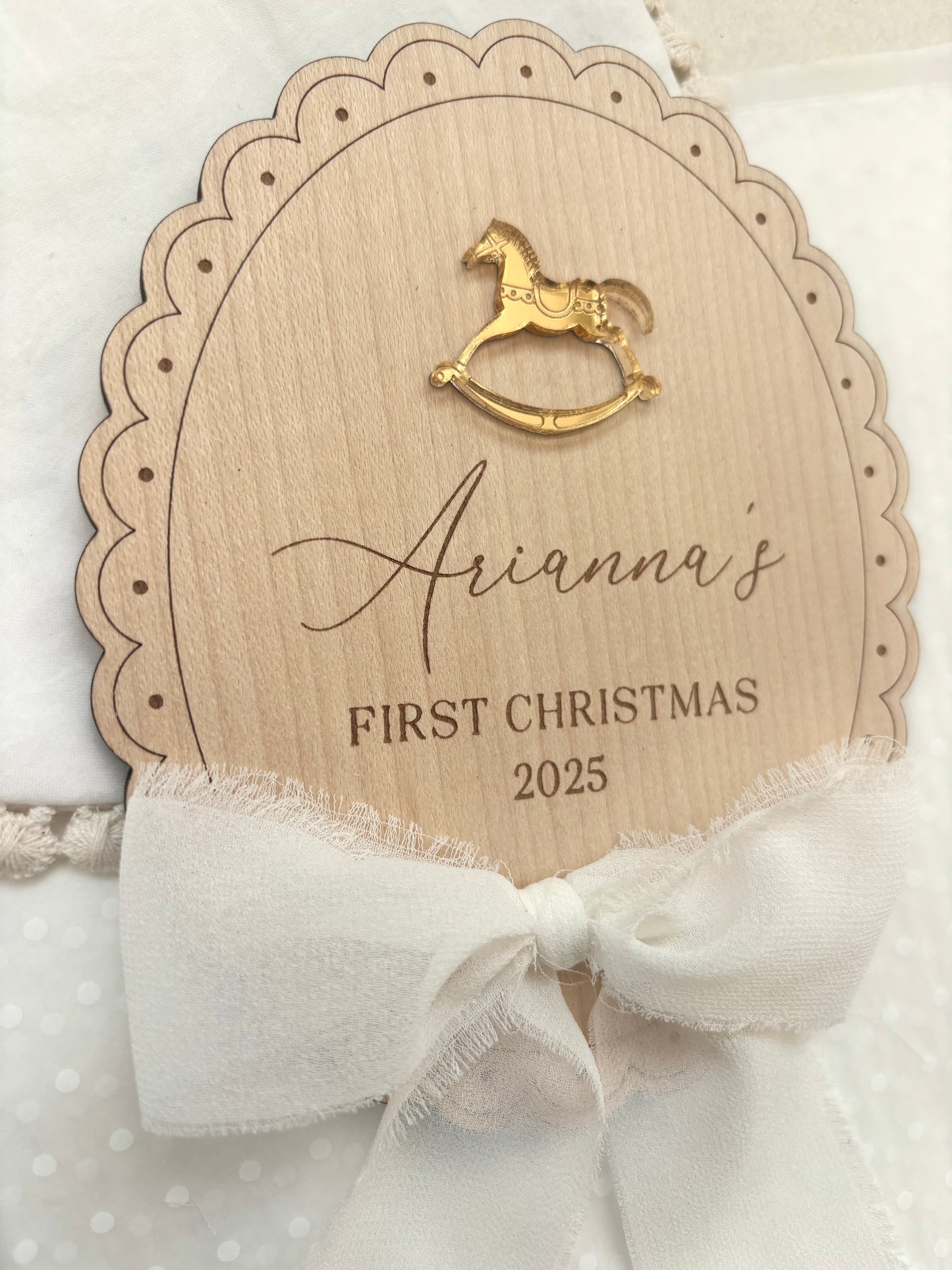 My First Christmas Personalised Plaque - Rocking Horse