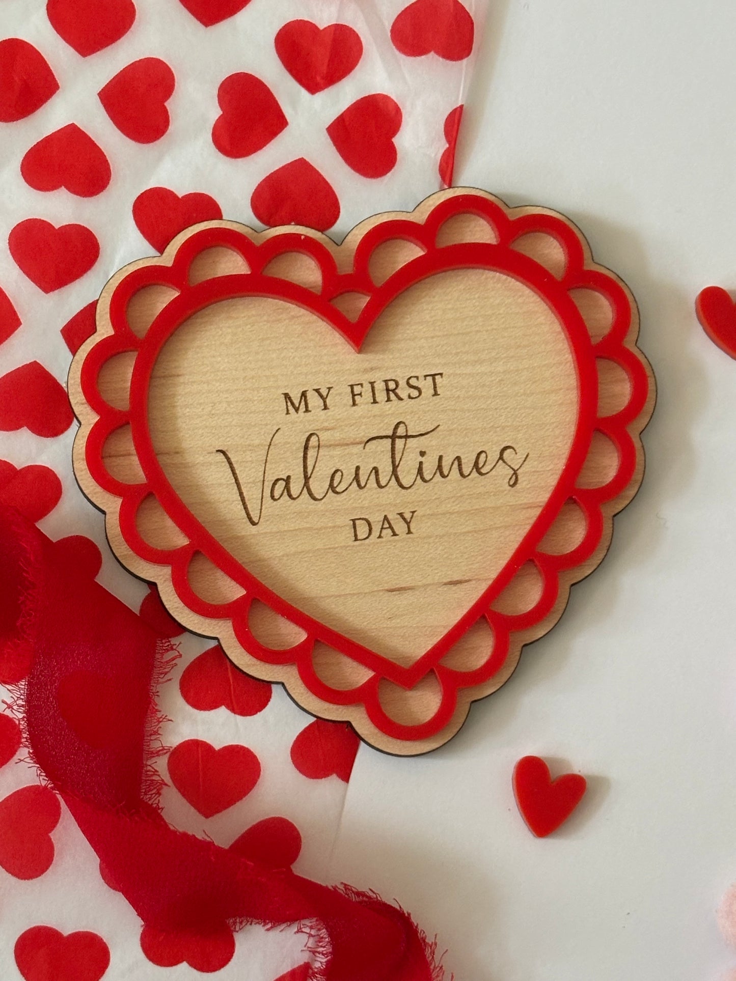 First Valentine’s Day Heart Plaque
