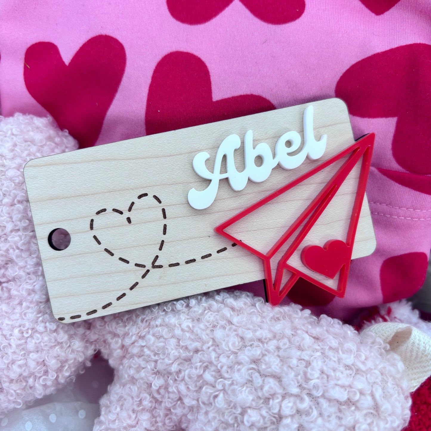 Valentines Paper Plane Tag