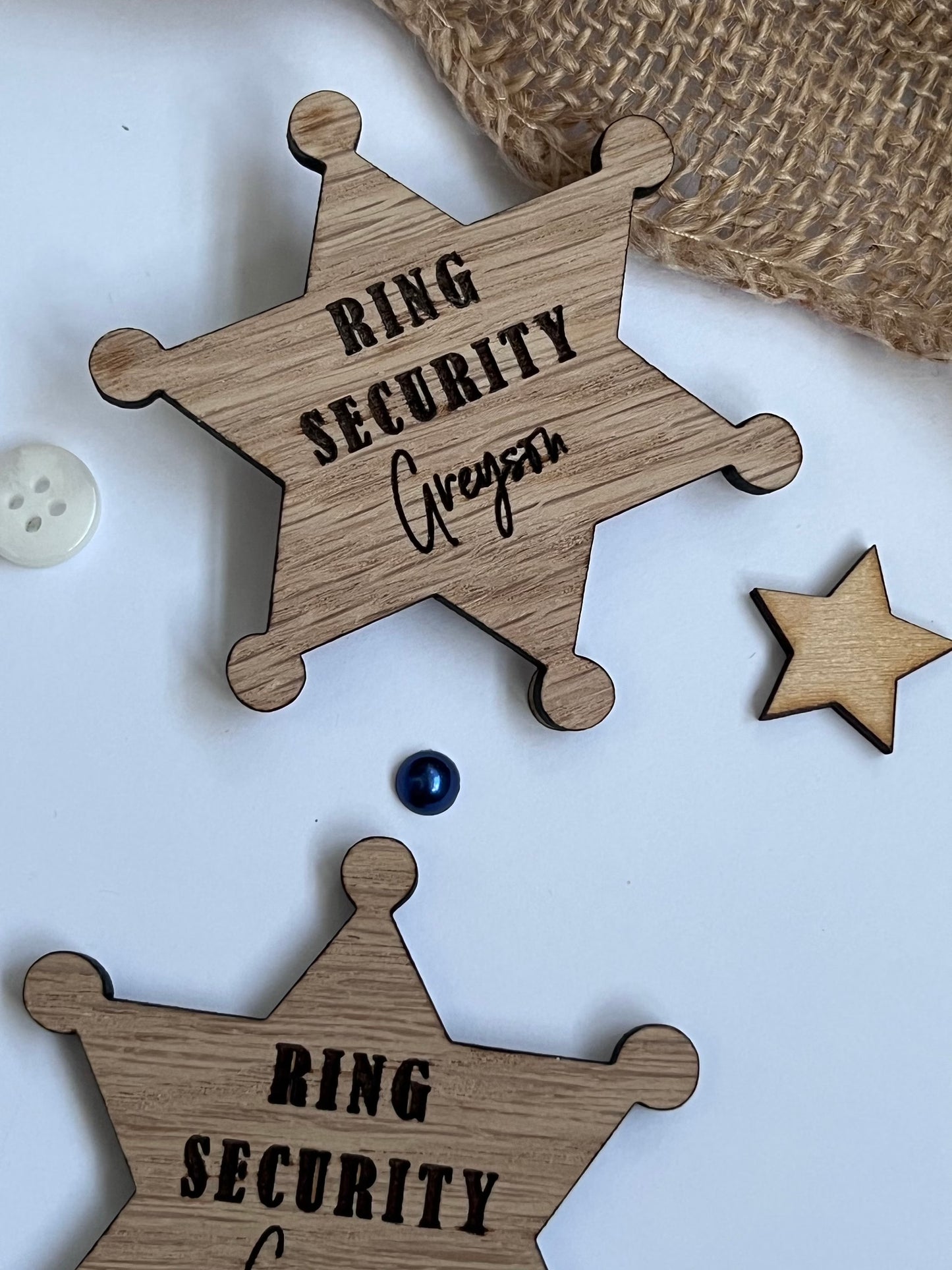 Personalised Ring Security Wedding Badge