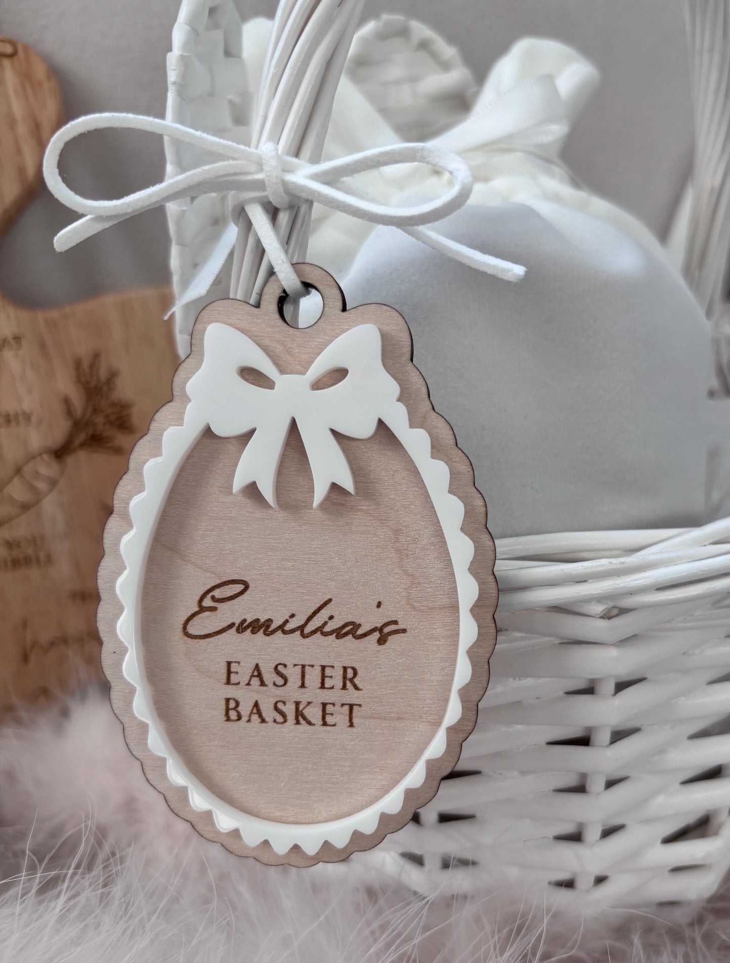 Personalised Easter Bow Basket Tag